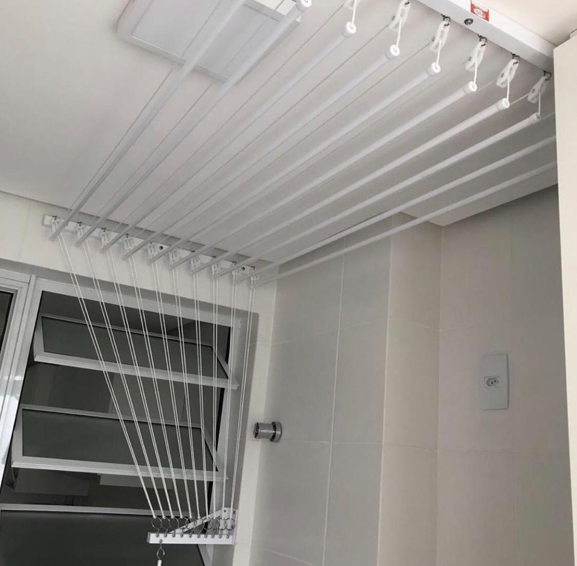 Varal Individual de Teto Comando com Suporte L